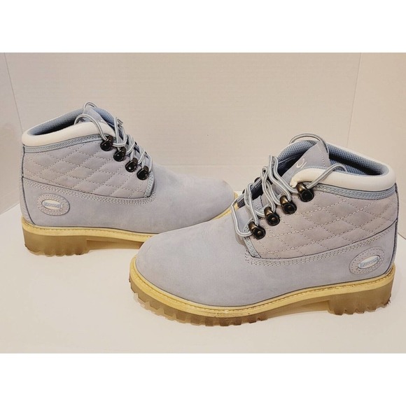 Vtg FUBU Collection Women’s Quilted Contender Boots POWDER BLUE 7M Construction - Picture 5 of 12